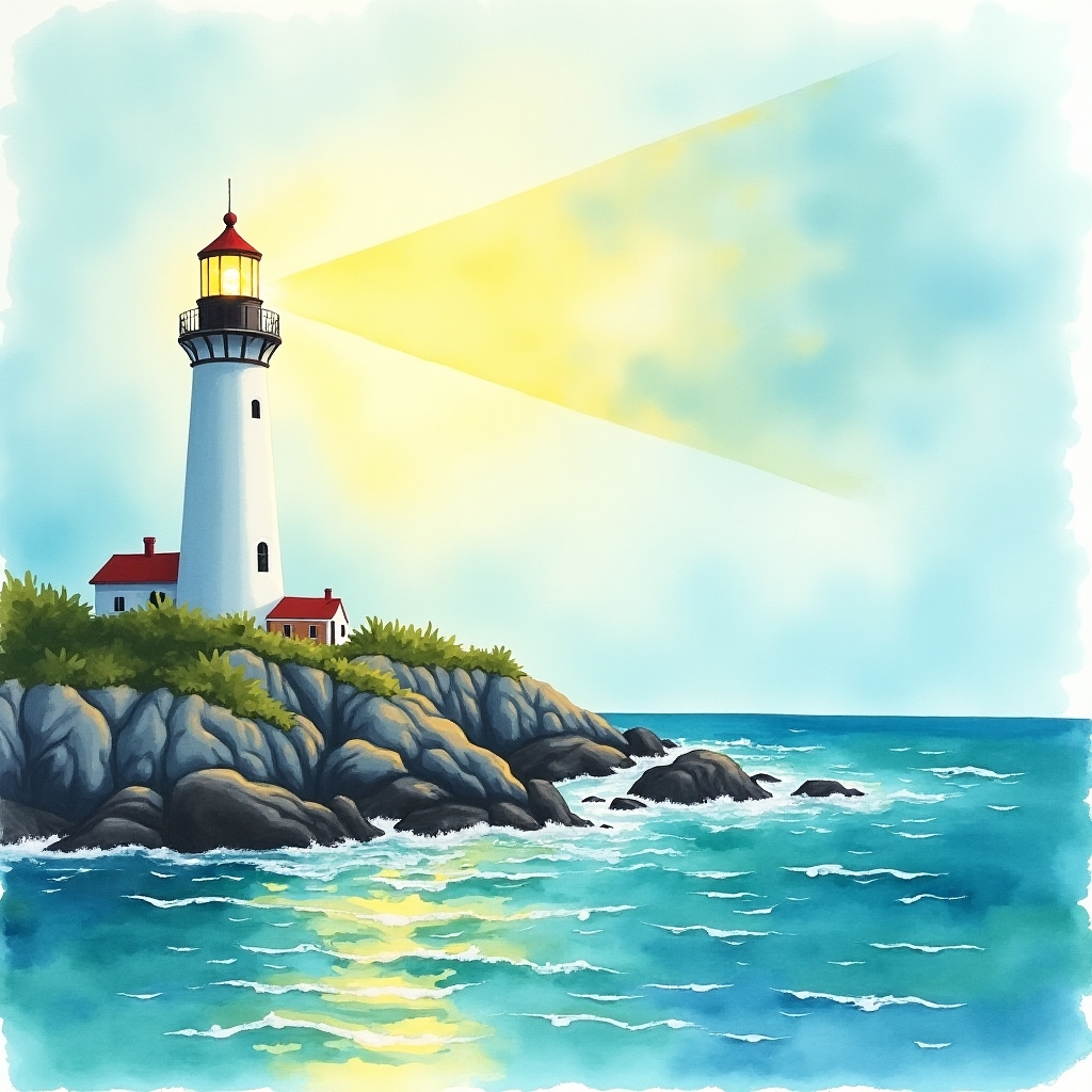 Lighthouse beaming hope across the ocean